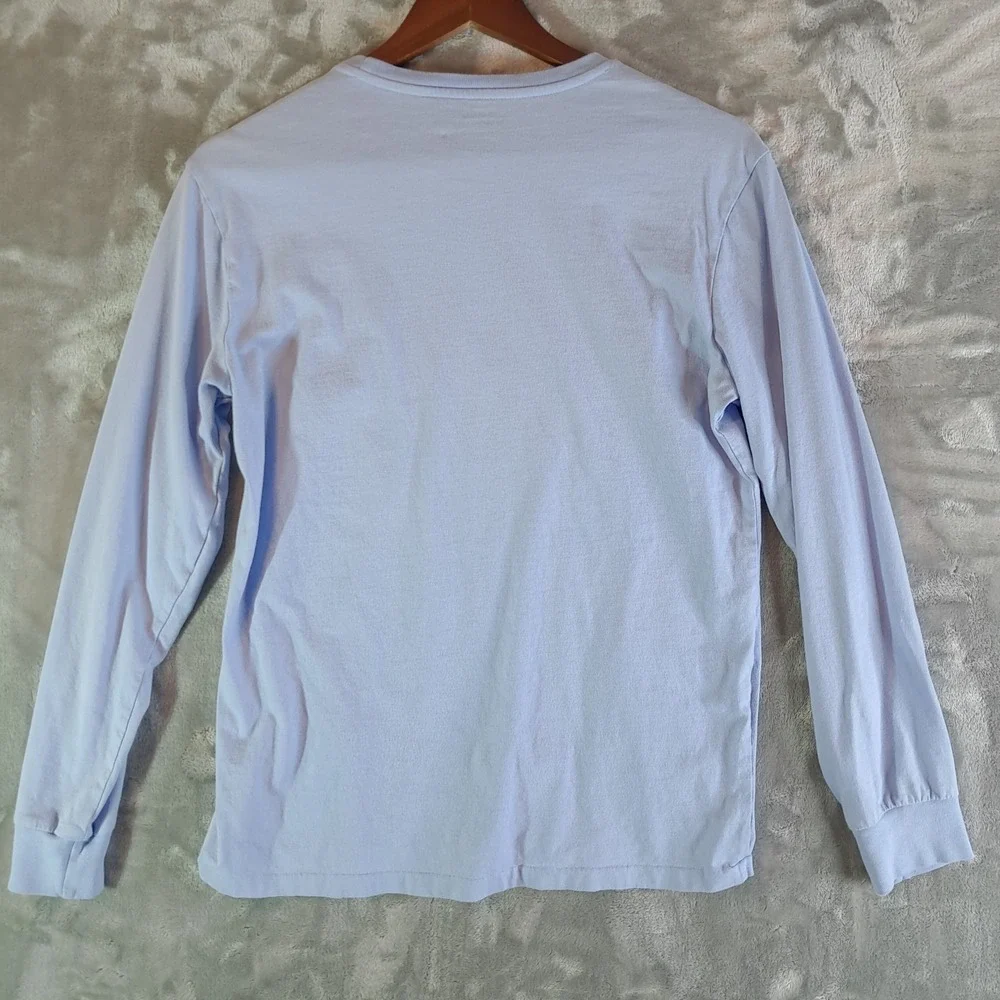 Polo Ralph Lauren Long Sleeve T-Shirt Mens Small Light Blue Pony Logo Crew Neck